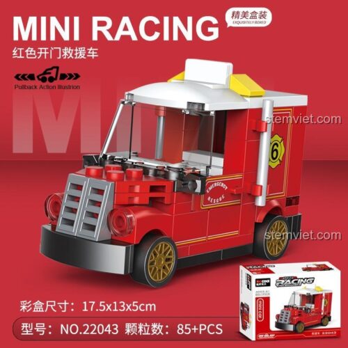 Bộ 4 Xe Mini Lắp Ghép DECOOL 22043-22046 Tốc Độ Cứu Hộ, Con trai, 6 tuổi, 85 mảnh, Giá tốt