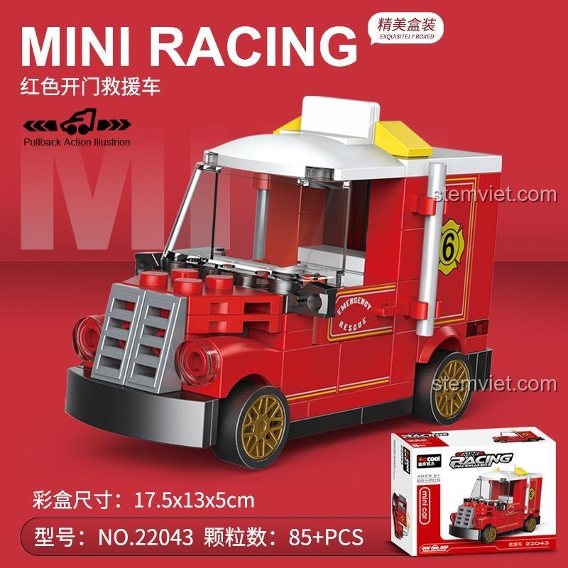 Bộ 4 Xe Mini Lắp Ghép DECOOL 22043-22046 Tốc Độ Cứu Hộ, Con trai, 6 tuổi, 85 mảnh, Giá tốt