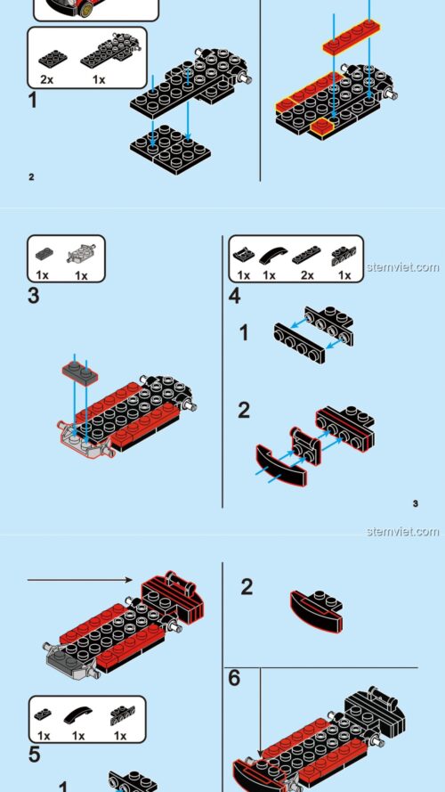 Hướng dẫn lắp ghép DECOOL 22043 Xe cứu hộ mini cho bé PDF gốc chất lượng cao DECOOL 22043 Xe cứu hộ mini lắp ráp