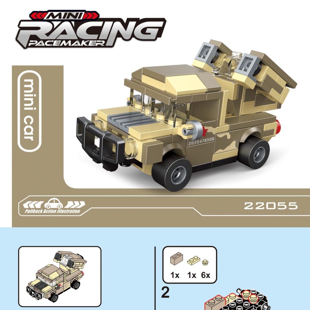 Xe Tên Lửa Phòng Không Mini DECOOL 22055 - Hướng dẫn lắp ráp DECOOL 22055 Mô Hình Xe Quân Đội PDF gốc chất lượng cao