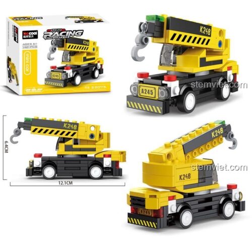 Mô hình xe cẩu Decool 22075, đồ chơi xây dựng xe cẩu, kích thước chi tiết, cho bé trai 6 tuổi, giá tiết kiệm.