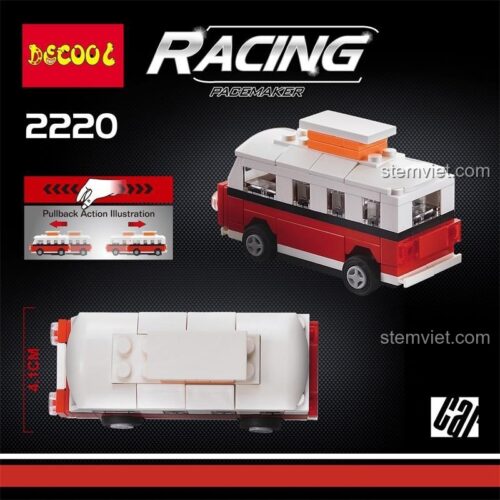 Đồ chơi mô hình Xe Buýt Volkswagen T1 DECOOL 2220 với tính năng động cơ kéo lùi, kích thước mô hình rõ ràng, phù hợp con trai 16 tuổi.