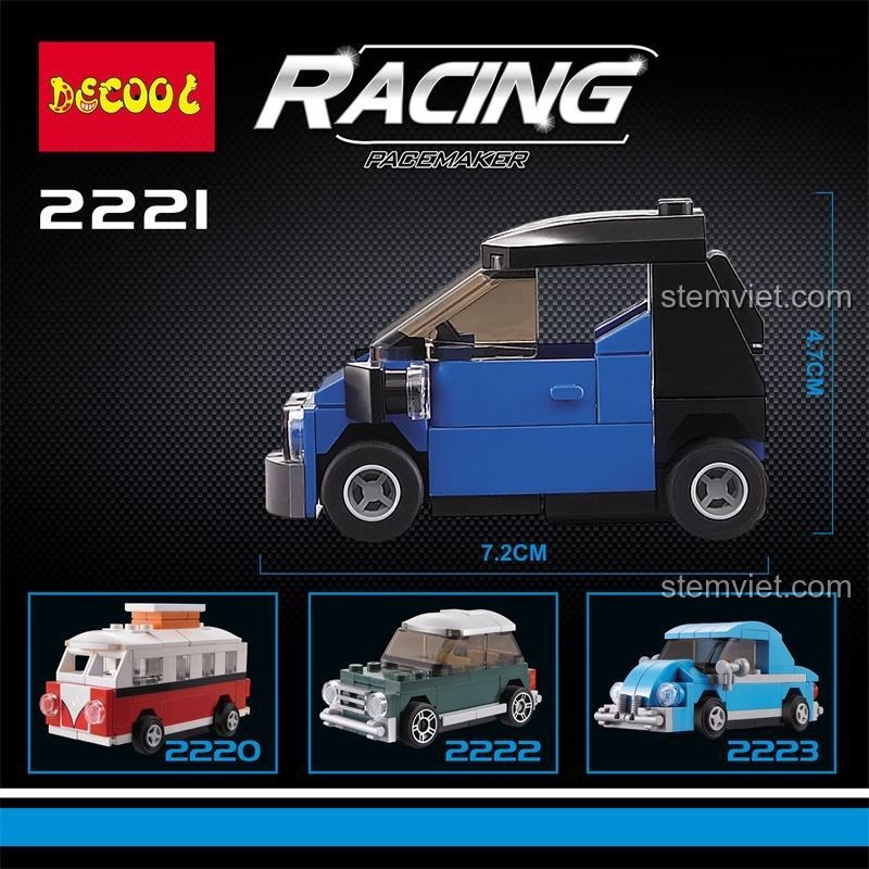 Đồ chơi lắp ráp Decool 2221 Xe Đua Mercedes-Benz Smart với kích thước mô hình, phù hợp con trai 16 tuổi, chất lượng cao