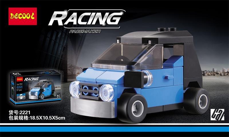 Hộp đồ chơi lắp ráp xe đua mini Pacemaker Decool 2221 cho con trai 16 tuổi, có động cơ kéo lùi.