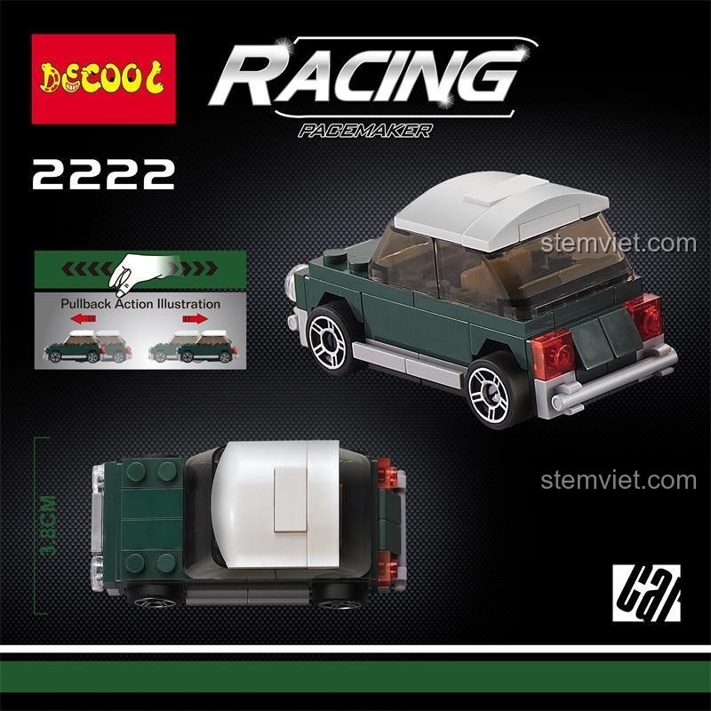 Tính năng động cơ kéo lùi của đồ chơi xếp hình Decool 2222 Xe kéo lùi, phù hợp cho bé trai.