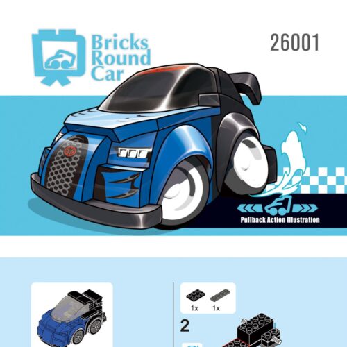 Xe Đua Chibi Bugatti Chiron Blue Shield Warrior DECOOL 26001 hướng dẫn lắp ghép DECOOL 26001 Mô Hình Bugatti Chiron Chibi