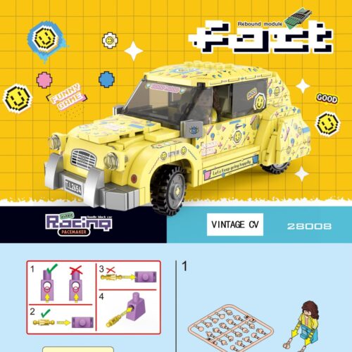 Xe Cổ Điển Retro CV Phong Cách Graffiti Decool 28008 sách hướng dẫn Decool 28008 Xe Cổ Điển Retro CV Phong Cách Graffiti