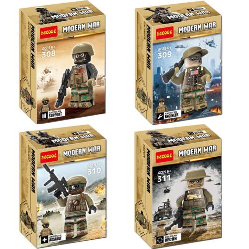 Bộ đồ chơi Minifigure Lính Đặc Nhiệm Mỹ DECOOL 308-311, đồ chơi lắp ráp Lính Đặc Nhiệm Mỹ cho bé trai 6 tuổi, giá tốt.