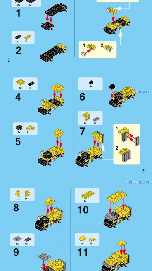 Xe Đào Đất DECOOL 31005 hướng dẫn lắp ghép DECOOL 31005 Mô Hình Xe Đào Đất sách lắp ghép DECOOL 1005 Bộ Ráp Xe Đào Đất Biến Hình 3 Trong 1 31005