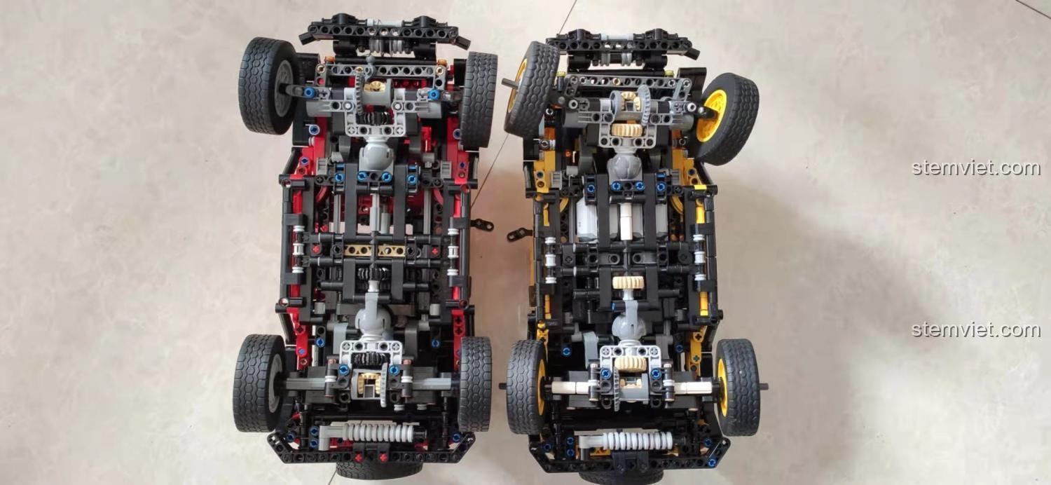 Xe Off-road Wrangler DECOOL 33005, chi tiết khung gầm và hệ thống treo, bộ lắp ráp chất lượng cao