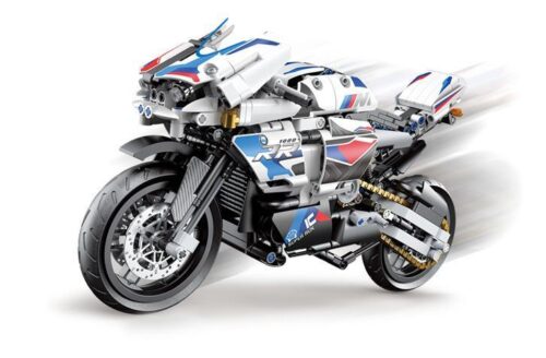 Bộ lắp ráp Mô tô BMW Hurricane RR1000 Decool 33012 với 855 mảnh ghép, màu trắng xanh đỏ đen, dành cho bé trai 6 tuổi, giá tốt