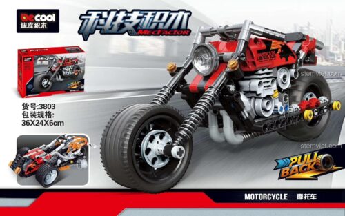Hộp sản phẩm bộ đồ chơi lắp ráp xe máy Chopper MecFactor Decool 3803