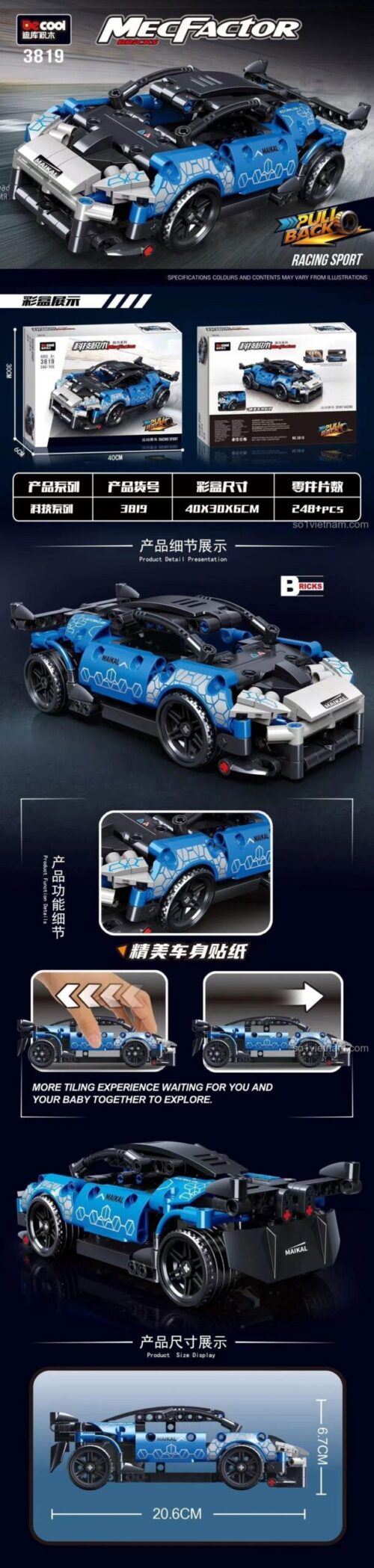 Mô hình McLaren Senna GTR Decool 3819 được lắp ráp