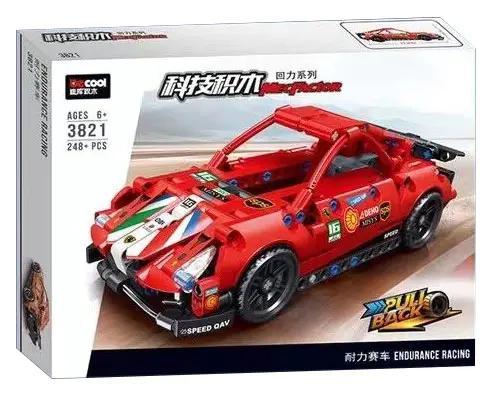 Hộp sản phẩm bộ lắp ghép xe đua Ferrari 488 GTE Decool 3821
