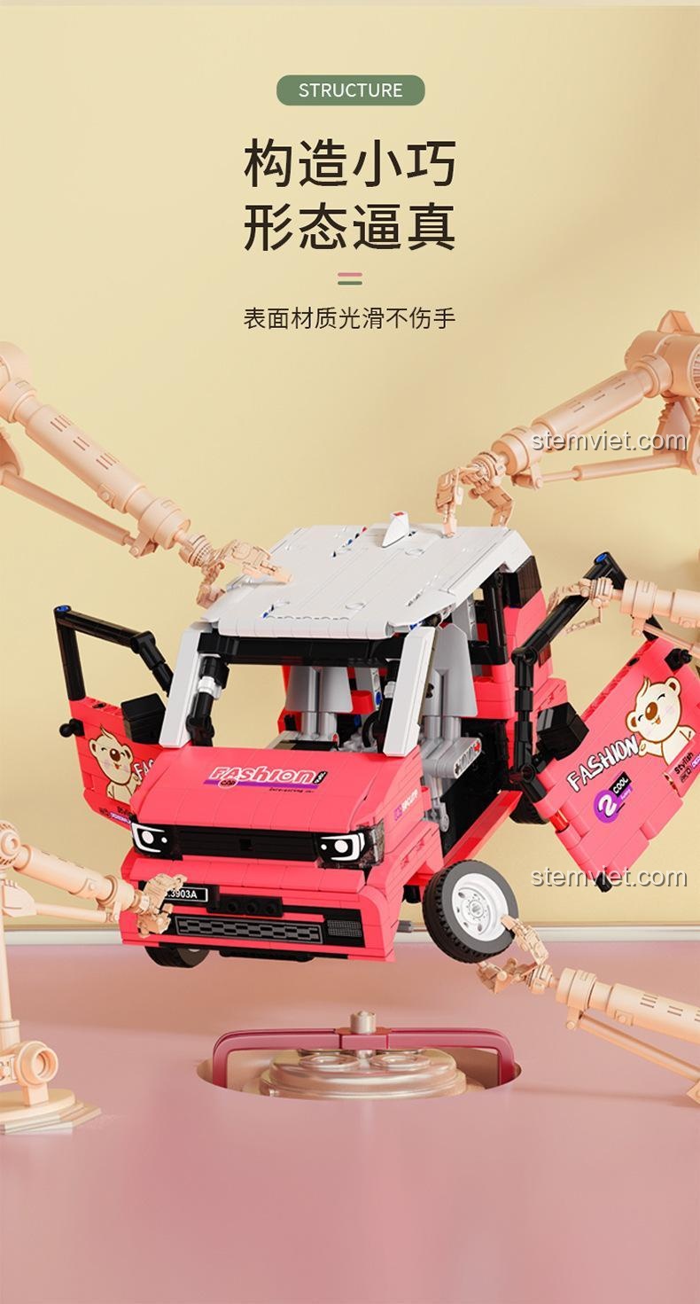 Cấu tạo tinh xảo của đồ chơi mô hình 3903A Xe Mini Phong Cách, bề mặt mịn màng không làm đau tay, đảm bảo chất lượng cao.