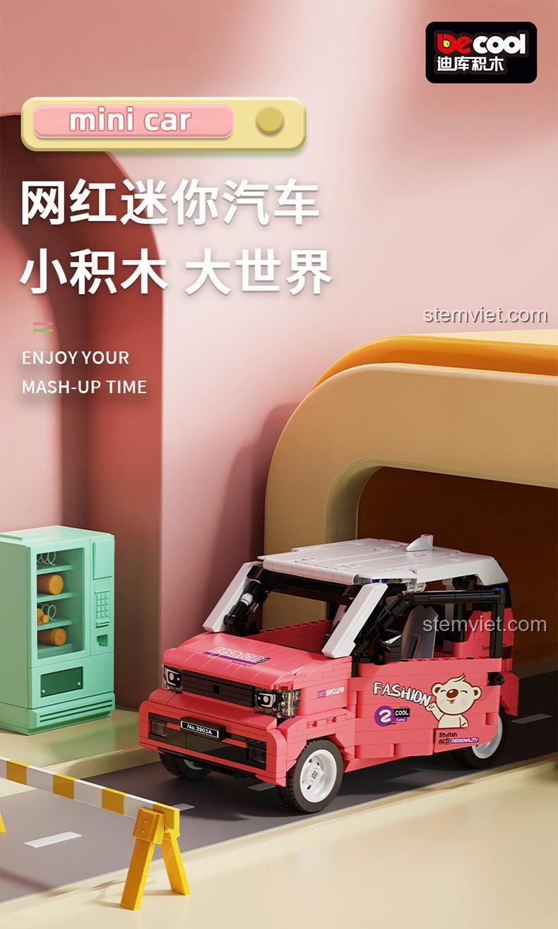 Đồ chơi mô hình 3903A Xe Mini Phong Cách, bộ lắp ghép xe ô tô mini với thiết kế nhỏ gọn, phù hợp cho bé trai và bé gái 6 tuổi.