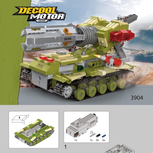 Sách Hướng Dẫn Lắp Ráp Xe Tăng Pháo Điện Từ Nòng Đơn Decool 3904 - Hướng dẫn lắp ghép Decool 3904 Xe Tăng Pháo Điện Từ Nòng Đơn