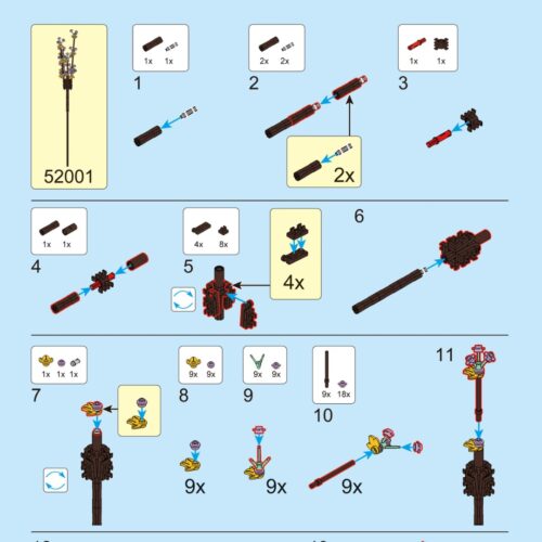 Bó Hoa Oải Hương DECOOL 52001 hướng dẫn lắp ghép DECOOL 52001 Bó hoa oải hương