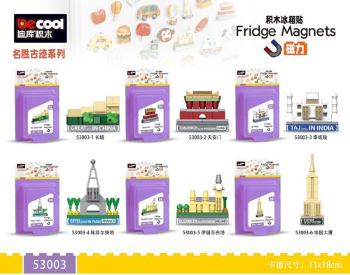 Bộ lắp ghép nam châm dán tủ lạnh Decool 53003-6 6 Kỳ Quan Thế Giới, mô hình kiến trúc nổi tiếng, đồ chơi lắp ráp cho bé trai bé gái 6 tuổi, chất lượng cao, giá tốt.