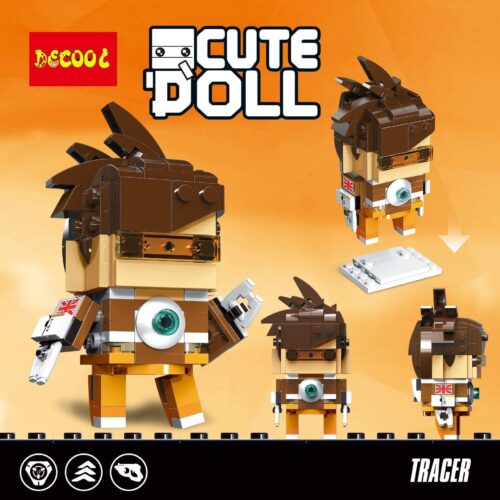 Bộ lắp ghép Decool 6852 mô hình Tracer Overwatch phong cách BrickHeadz cho bé gái 6 tuổi, giá rẻ.