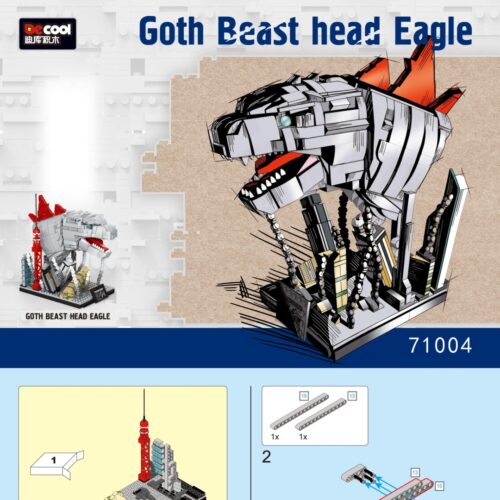 Godzilla đầu điêu khắc Decool 71004 hướng dẫn lắp ráp Decool 71004 Đầu Godzilla