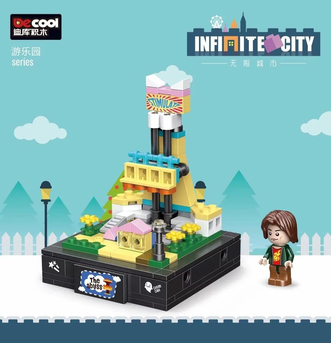 Bộ lắp ghép DECOOL 77109 Tháp Rơi Tự Do Công Viên Giải Trí Infinite City, đồ chơi lắp ráp mô hình tháp rơi tự do giá tốt cho bé trai và bé gái 6 tuổi.