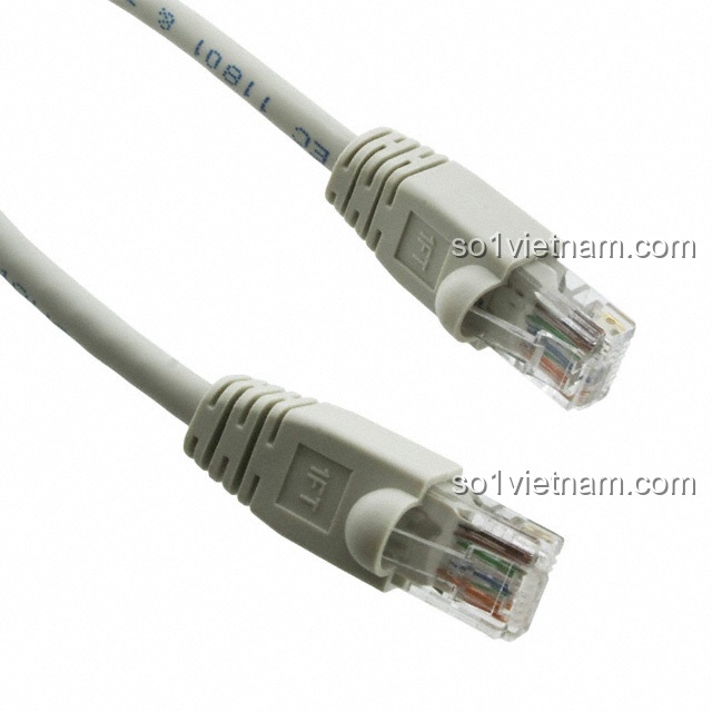 Cáp mạng Cat6 UTP 24AWG DK 1511 kết nối RJ45 màu xám