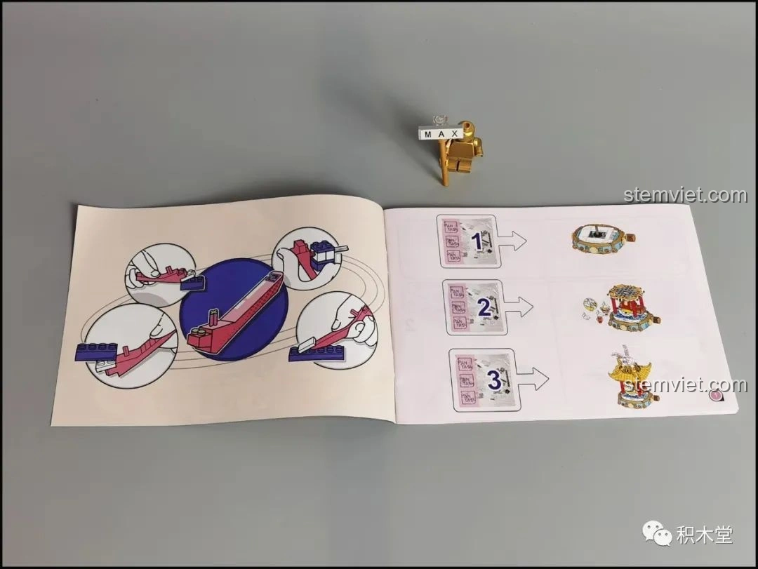 Trang đầu sách hướng dẫn của bộ Đèn Lồng Thỏ Ngọc Trung Thu Pantasy 18008 với hướng dẫn sử dụng dụng cụ tháo gỡ và phân loại túi.