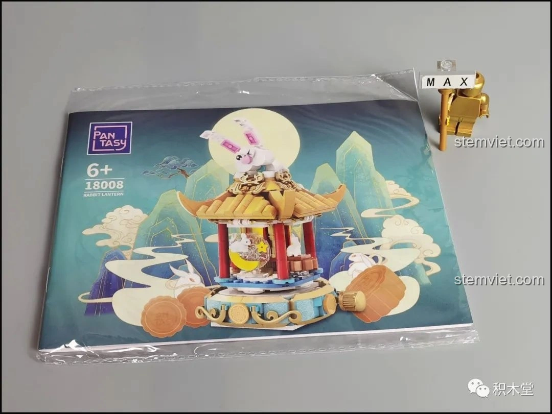 Sách hướng dẫn lắp ráp chi tiết của bộ Đèn Lồng Thỏ Ngọc Trung Thu Pantasy 18008.