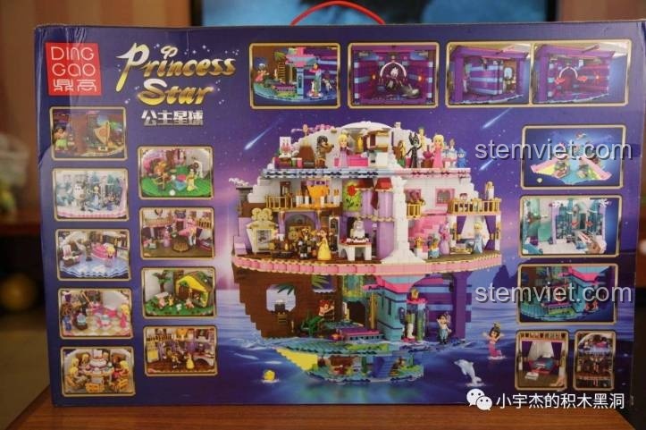 Hộp sản phẩm DINGGAO DG6566 Công chúa Tinh tú với các hình ảnh lắp ráp