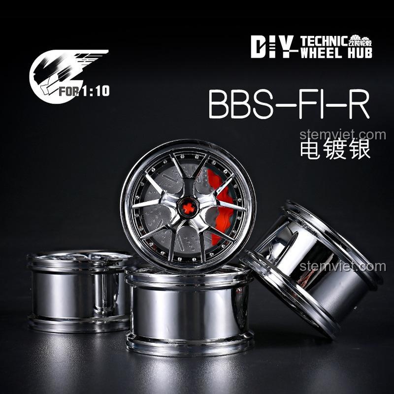 Bộ mâm xe BBS-FI-R màu bạc mạ điện của DIY Technic WH-01. Đồ chơi mô hình nâng cấp xe Technic tỉ lệ 1:10, chi tiết sắc sảo.