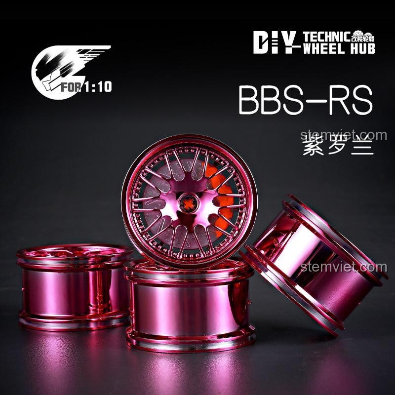 Mẫu mâm xe BBS-RS màu tím nổi bật. Bộ đồ chơi Bánh xe độ Technic, giúp mô hình của bạn trở nên khác biệt.