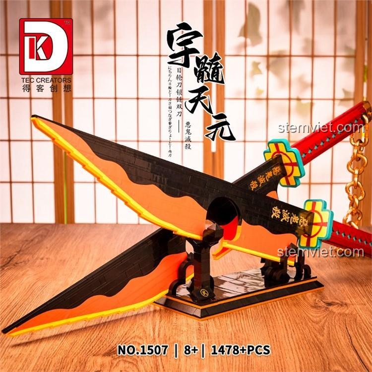 Mô hình song đao Demon Slayer DK 1507 của Âm Trụ Uzui Tengen sau khi lắp ráp xong, một món đồ chơi mô hình giá tốt.