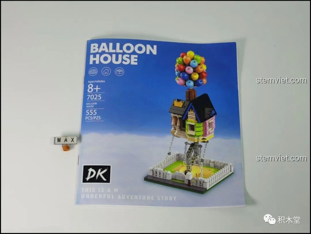 Sách hướng dẫn lắp ráp chi tiết của bộ DK 7025 Ngôi Nhà Bóng Bay Lơ Lửng.