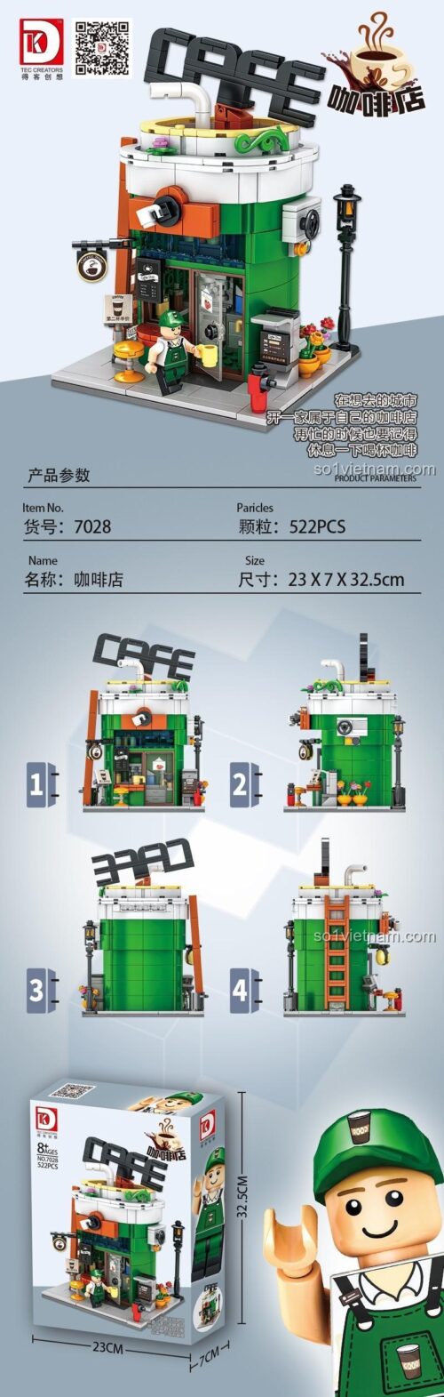 Bộ lắp ghép DK 7028 Quán Cà Phê