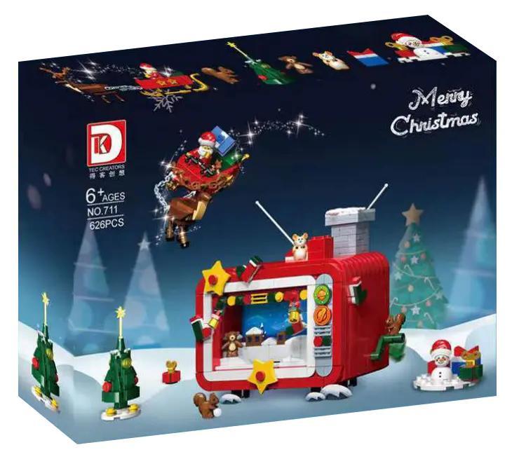 bộ đồ chơi Tivi Giáng Sinh DK 711, hộp sản phẩm, đồ chơi lắp ghép cho bé 6 tuổi, giá tốt