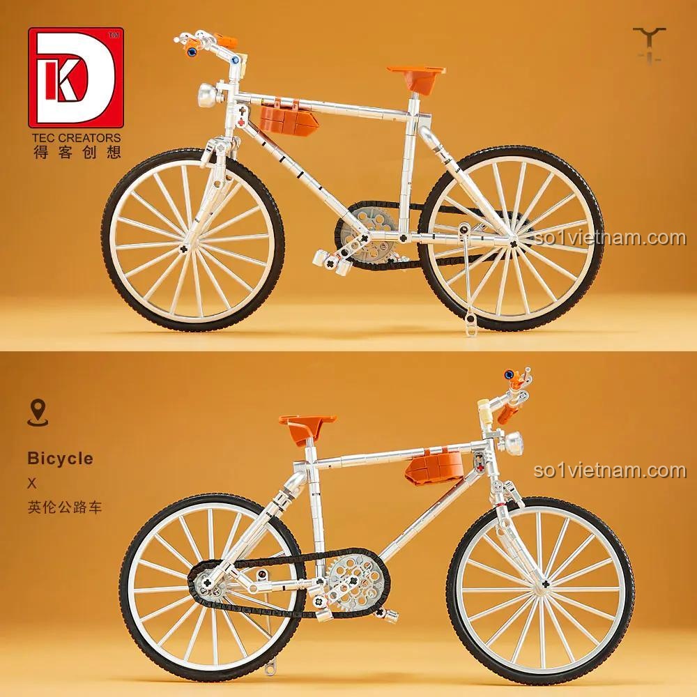 Mô Hình Xe Đạp Cổ Điển 80007, Xe Đạp Phong Cách Anh DK80007, hai góc nhìn mô hình xe đạp, đồ chơi cho bé trai 8 tuổi