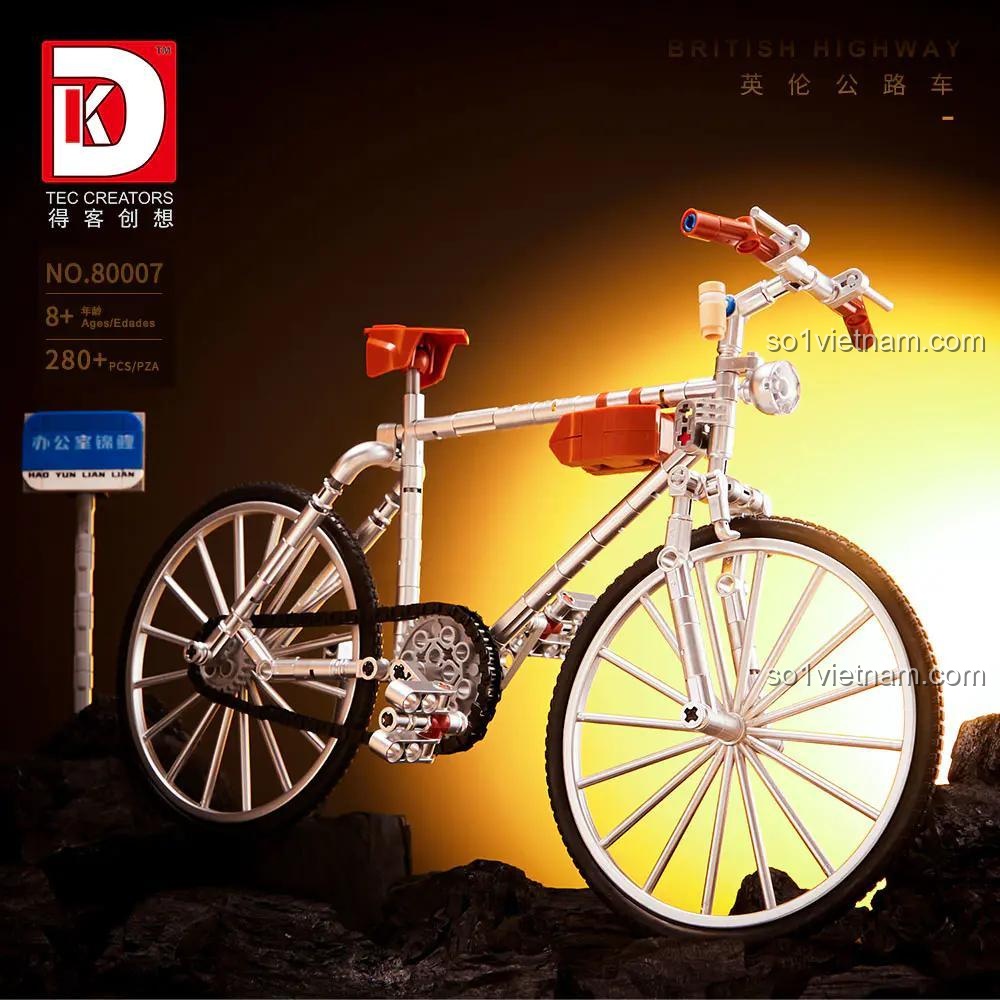 bộ lắp ghép Xe Đạp Phong Cách Anh DK80007, đồ chơi mô hình Xe Đạp Đua Retro 80007, thông số sản phẩm 280 chi tiết, quà tặng sinh nhật cho bé trai 8 tuổi