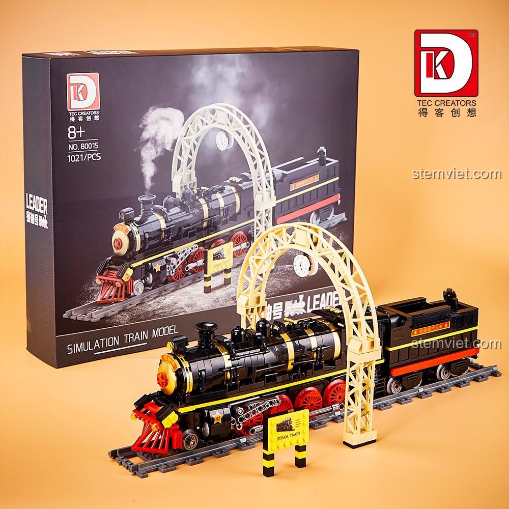 đồ chơi mô hình Tàu hỏa hơi nước mô phỏng, bộ lắp ghép Đầu máy xe lửa cổ điển, đồ chơi lắp ráp chất lượng cao, giá hợp túi tiền