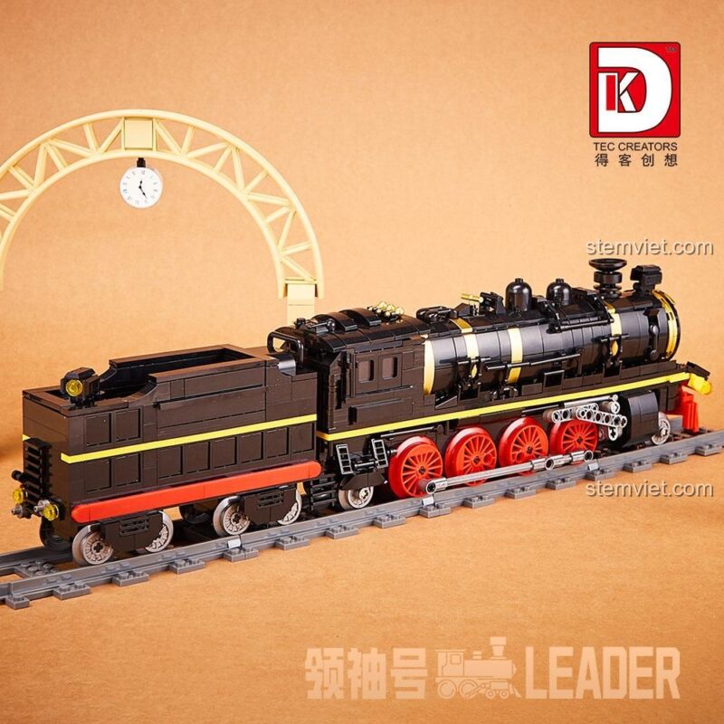 Mô hình tàu hỏa Leader 015, đồ chơi lắp ráp DK 80015, kích thước mô hình tàu hỏa Leader DK 80015, chiều dài 47cm, đồ chơi lắp ráp Đầu máy hơi nước Leader, đồ chơi giáo dục cho bé trai 8 tuổi, giá đáng tiền