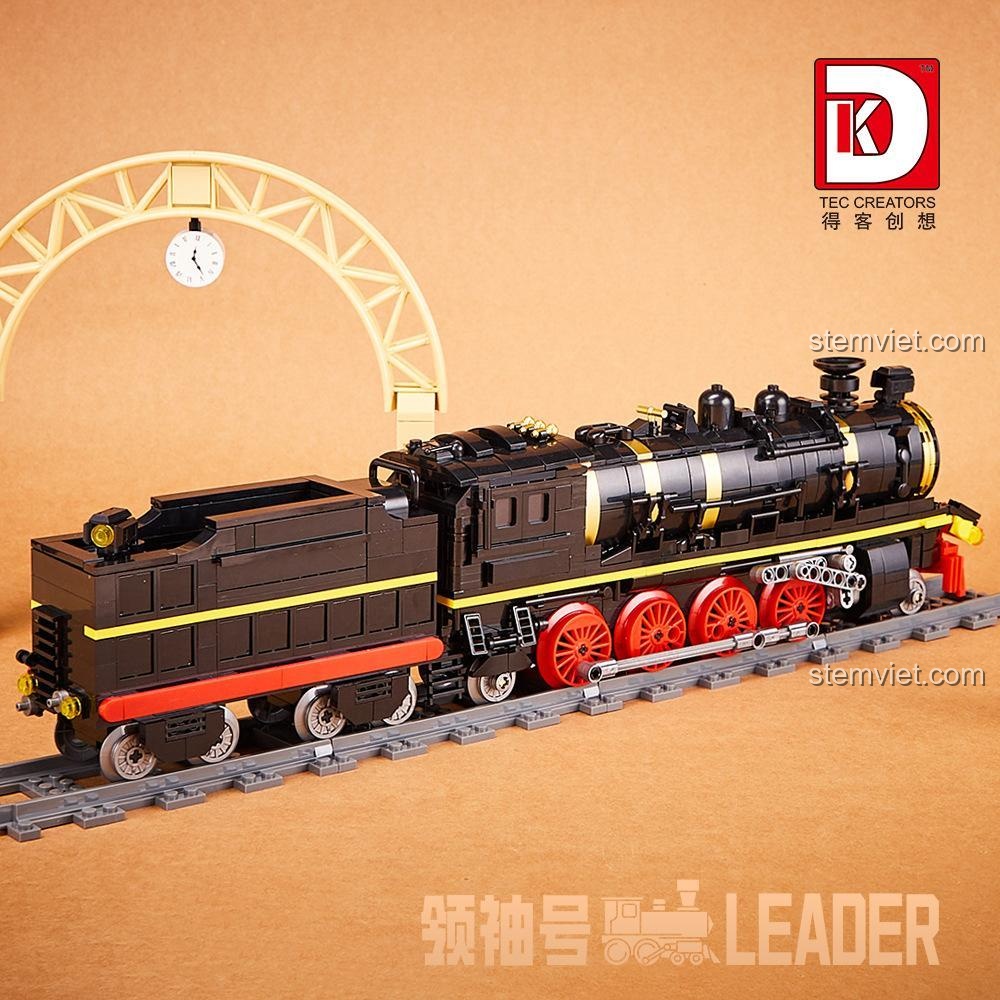 Mô hình tàu hỏa Leader 015, đồ chơi lắp ráp DK 80015, kích thước mô hình tàu hỏa Leader DK 80015, chiều dài 47cm, đồ chơi lắp ráp Đầu máy hơi nước Leader, đồ chơi giáo dục cho bé trai 8 tuổi, giá đáng tiền