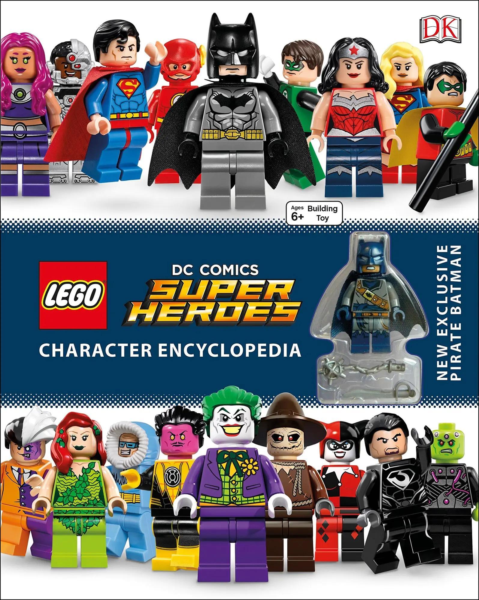 Sách Bách Khoa Toàn Thư Nhân Vật LEGO DC Super Heroes DK ISBN9780241199312 kèm minifigure độc quyền Batman Cướp Biển, món quà giá tốt cho bé trai 6 tuổi.