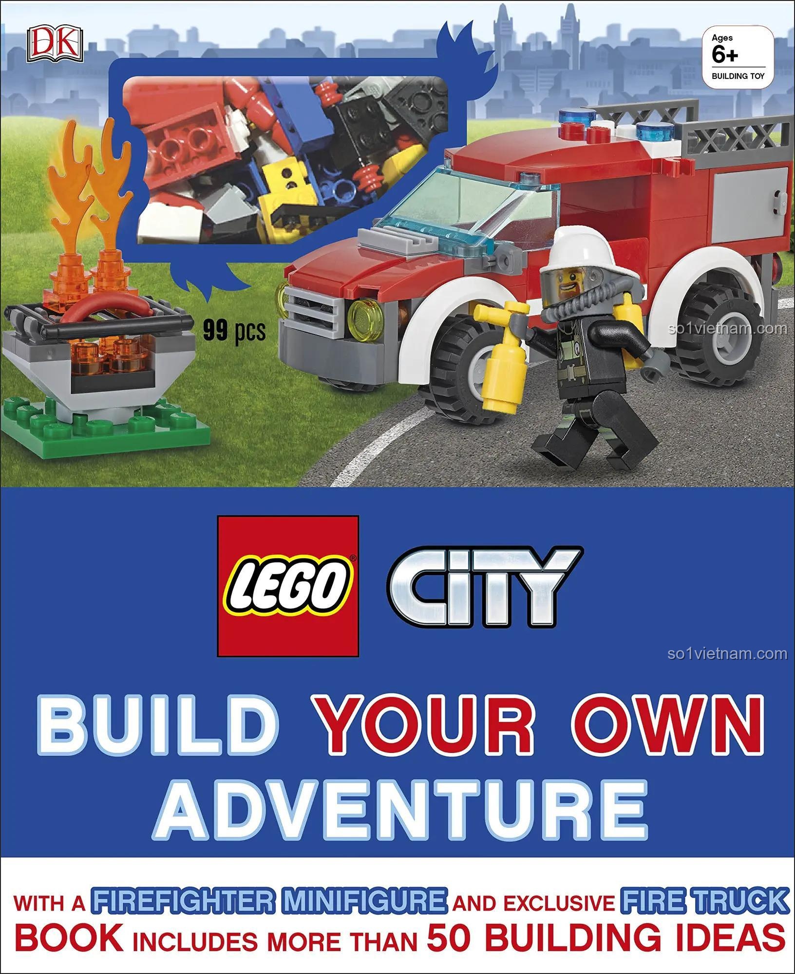 Sách hướng dẫn lắp ráp LEGO City DK ISBN9780241237052 đồ chơi giáo dục Sách phiêu lưu LEGO City cho bé trai 6 tuổi, bìa tiếng Anh