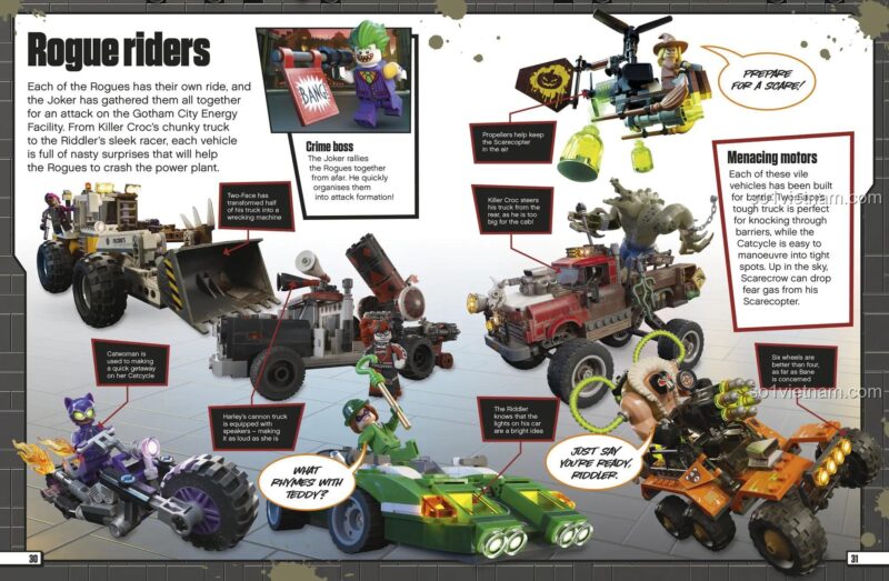 Tài liệu The LEGO® Batman Movie DK, giới thiệu các phương tiện của kẻ phản diện, sách hướng dẫn cho bé trai 8 tuổi.