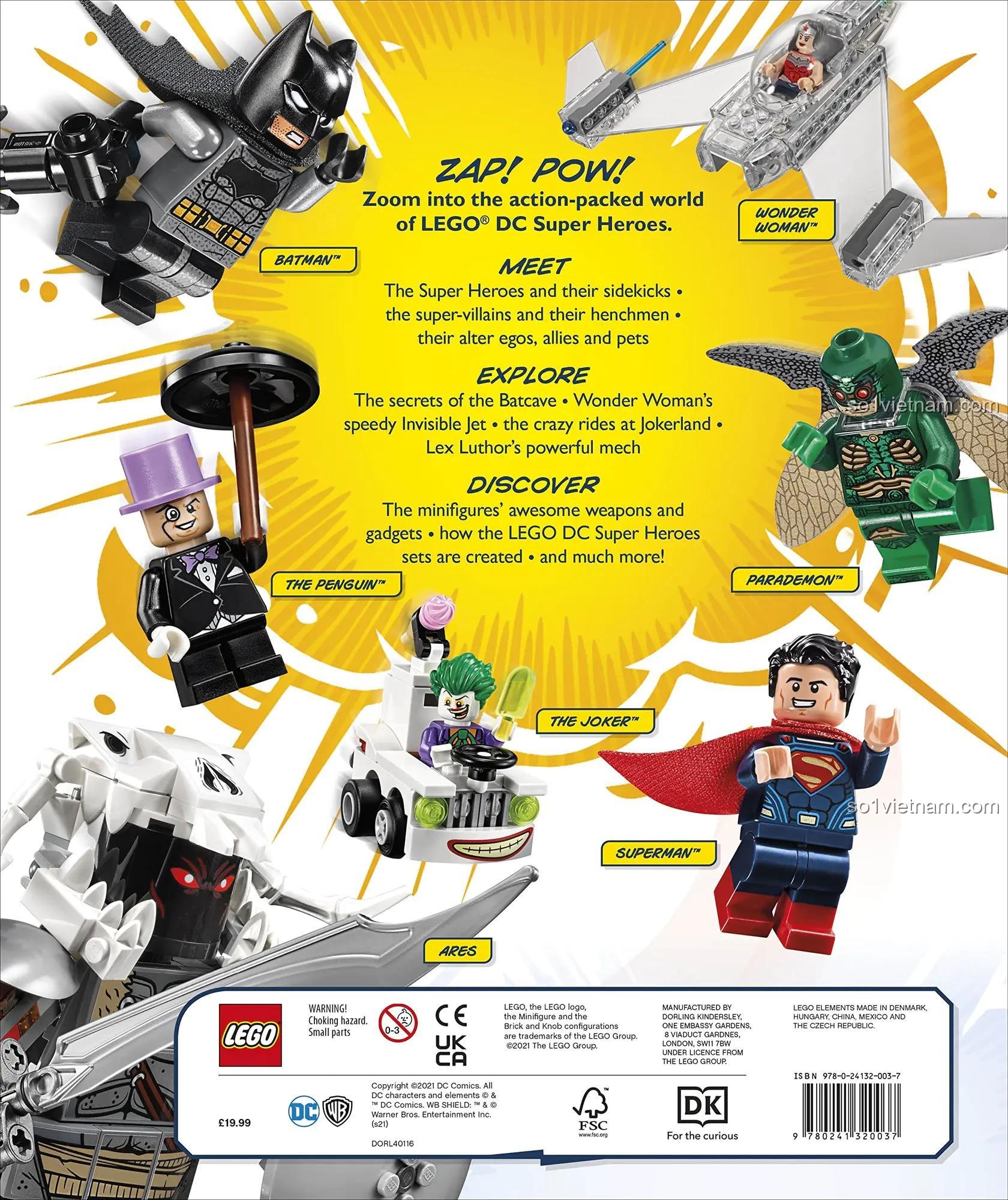 Bộ đồ chơi siêu anh hùng DC DK, Sách Từ điển hình ảnh LEGO DC, Đồ chơi giáo dục siêu anh hùng DC, DK ISBN9780241320037 Batman LEGO, Sách LEGO DC Super Heroes 9780241320037, cho bé trai 6 tuổi, chất lượng cao.