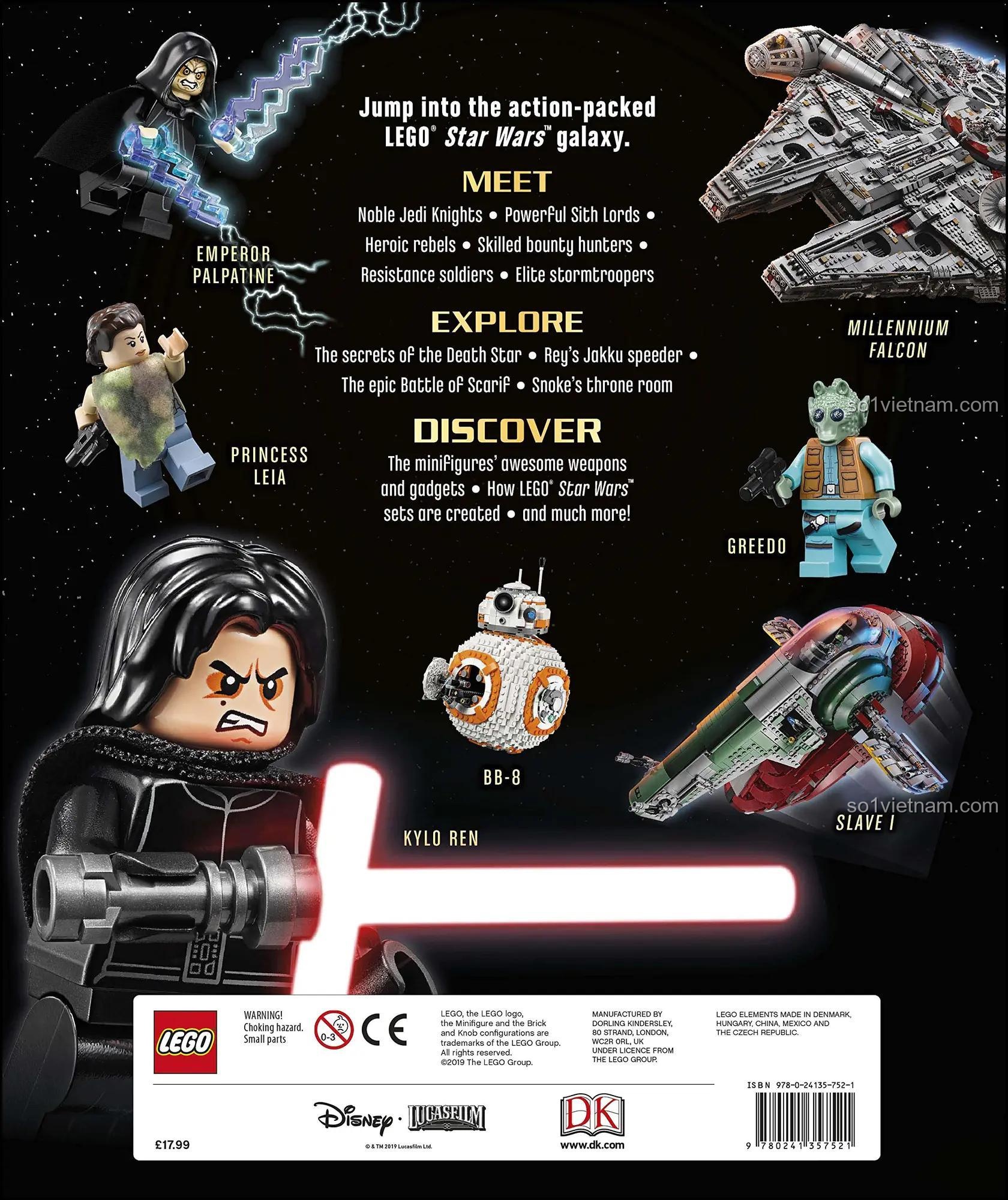 đồ chơi giáo dục DK ISBN9780241357521 sách tham khảo LEGO® Star Wars chất lượng cao cho bé trai 6 tuổi