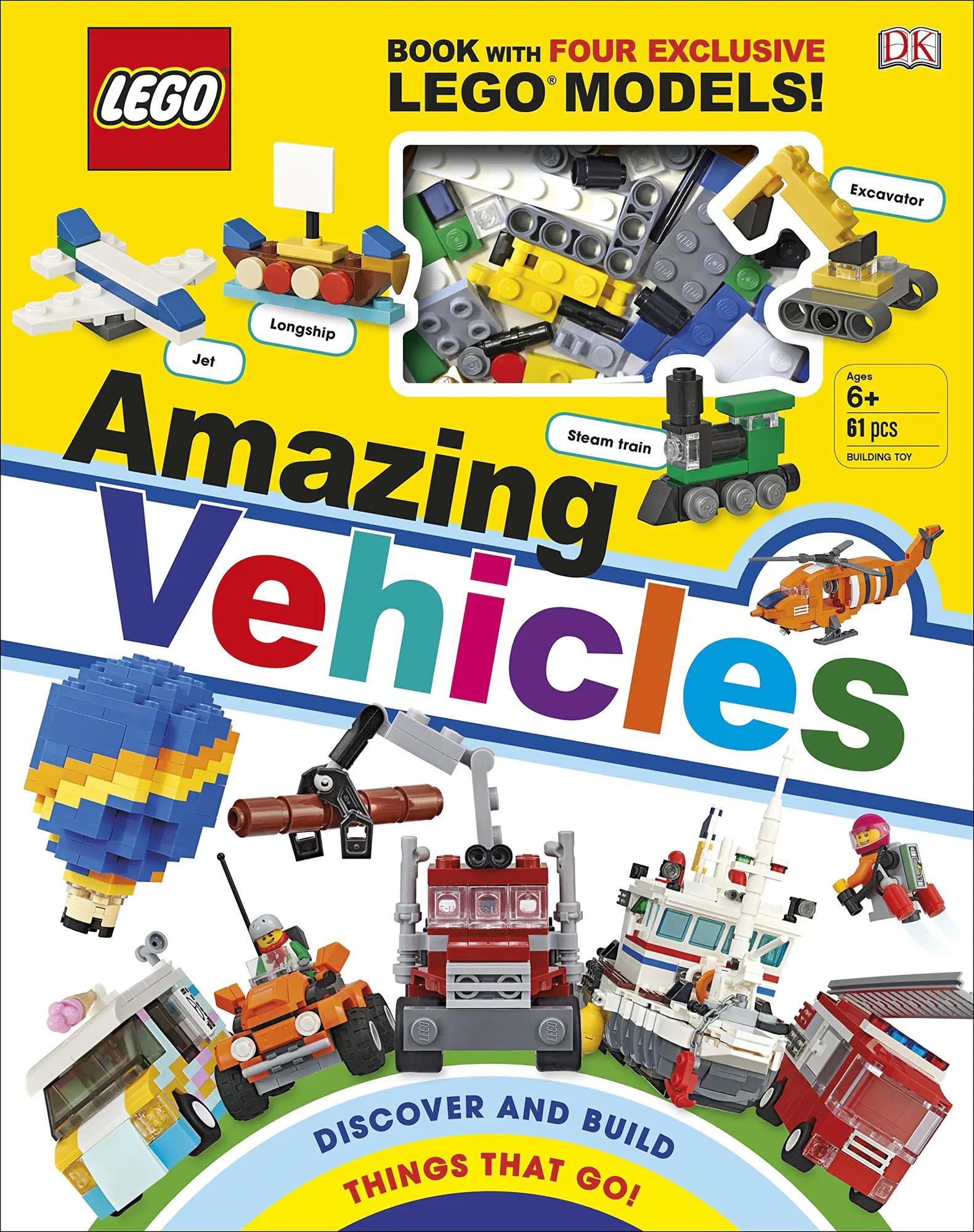 Sách LEGO® Phương Tiện Tuyệt Vời DK ISBN9780241363508 kèm 4 mô hình LEGO® độc quyền, 61 mảnh ghép. Khám phá sáng tạo, đồ chơi giáo dục giá tốt cho bé 6+.