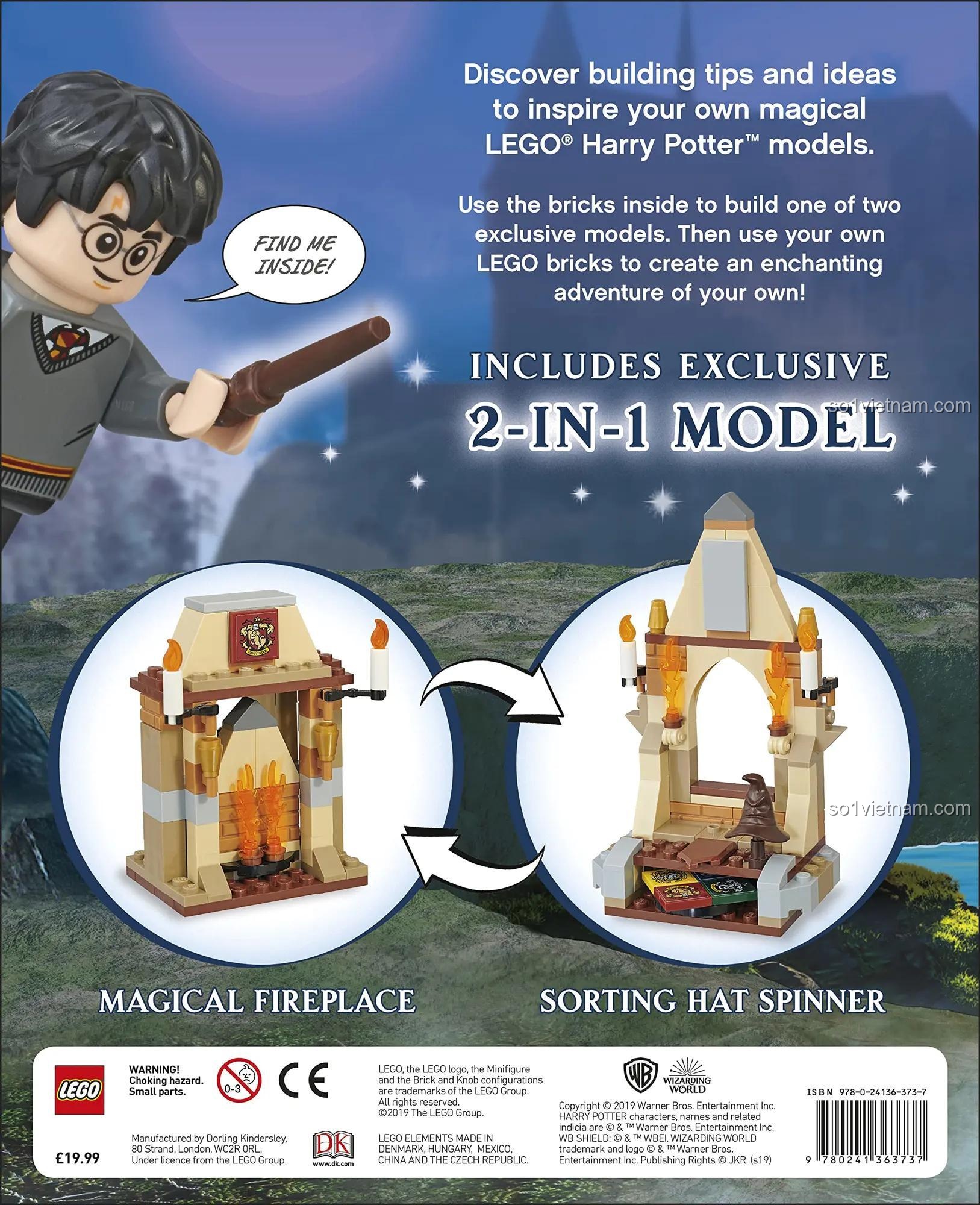 Mô hình Harry Potter LEGO Group ISBN9780241363737, sách kèm đồ chơi Harry Potter, đồ chơi phát triển trí tuệ cho bé trai 6 tuổi