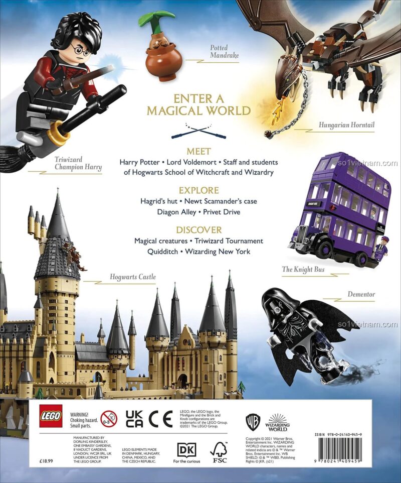 educational toy Sách hướng dẫn LEGO Harry Potter Dorling Kindersley 241409459, kèm minifigure Tom Riddle độc quyền, cho bé 6 tuổi