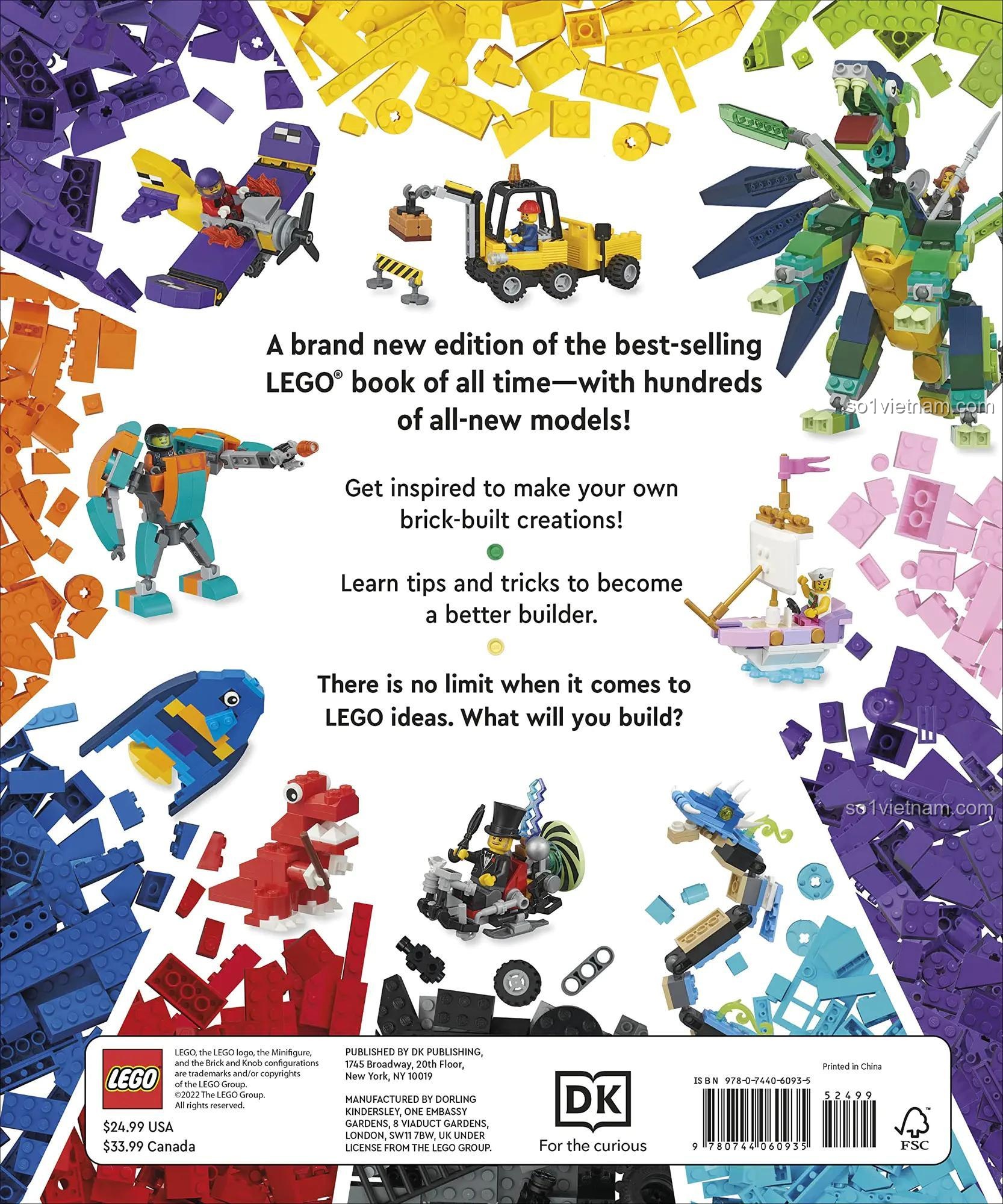 Sách ý tưởng ISBN9780241469422 hướng dẫn lắp ráp mô hình máy kéo LEGO®, chi tiết cao, giúp bé 6 tuổi sáng tạo